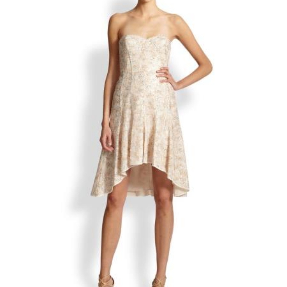 Sequin strapless high low cocktail dress NWT
